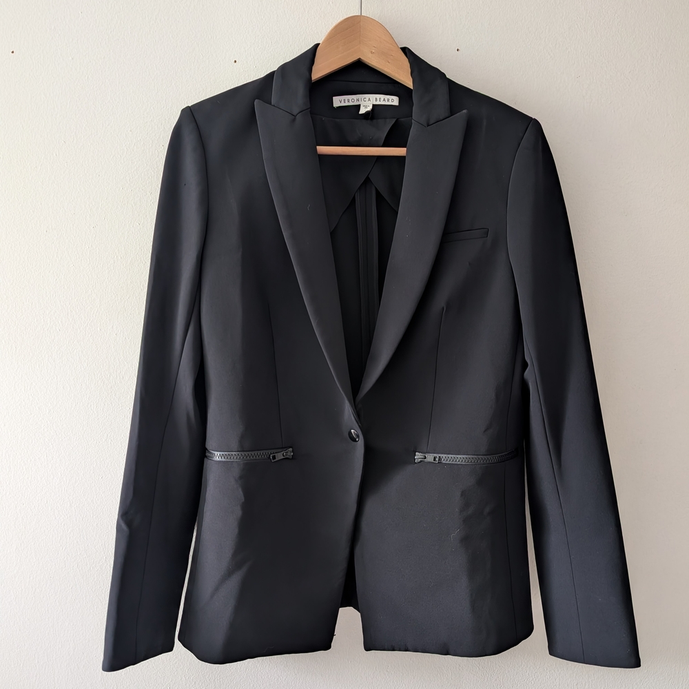 Veronica Beard Black Iconic Scuba Dickey Jacket Blazer Size 4 - Picture 5 of 13